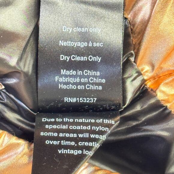 Think Royln Women's Puffer Poncho Lexington Jackets Sz S Hooded Rose Gold Down - Picture 8 of 12